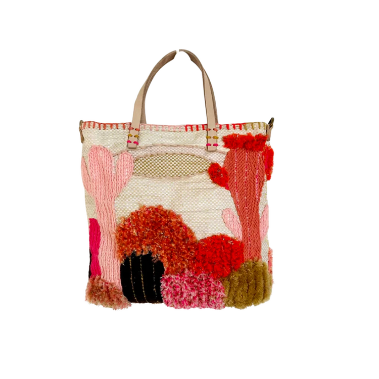 Enshallah Handmade Recycled Food Bag - Pink Cactus