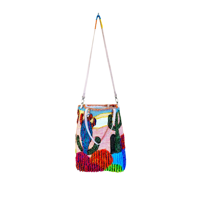 Enshallah Handmade Recycled Food Bag - Cactus Multicolor
