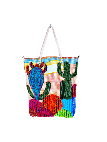 Enshallah Handmade Recycled Food Bag - Cactus Multicolor