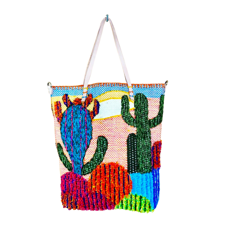 Enshallah Handgemaakte Gerecycleerde Handtas - Cactus Multicolor