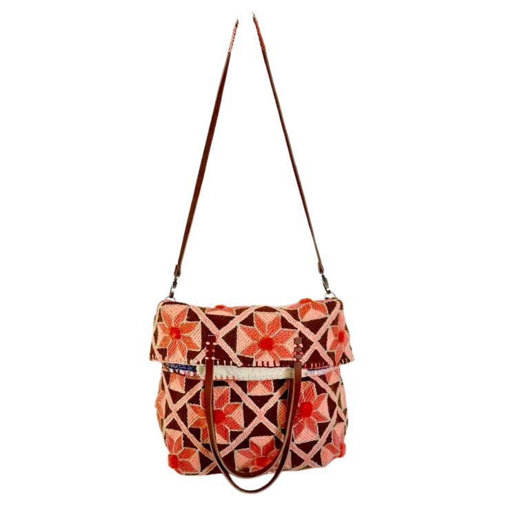 Enshallah Handmade Recycled Food Bag - Brown Peach
