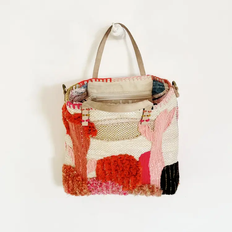 Enshallah Handgemaakte Gerecycleerde Handtas - Pink Cactus