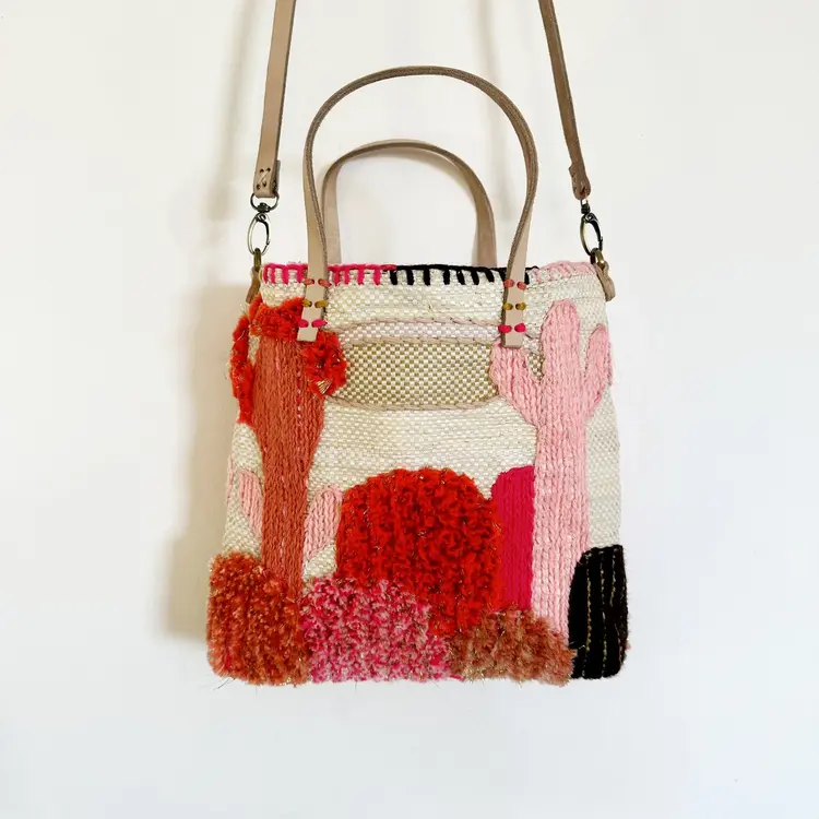 Enshallah Handmade Recycled Food Bag - Pink Cactus