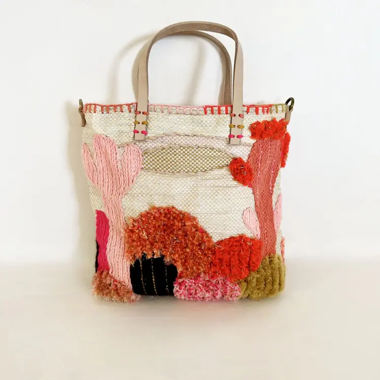 Enshallah Handmade Recycled Food Bag - Pink Cactus