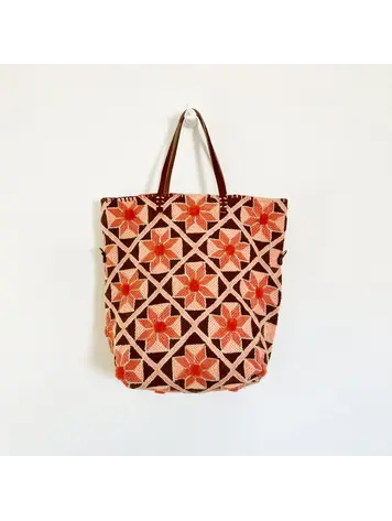 Enshallah Handgemaakte Gerecycleerde Handtas - Brown Peach