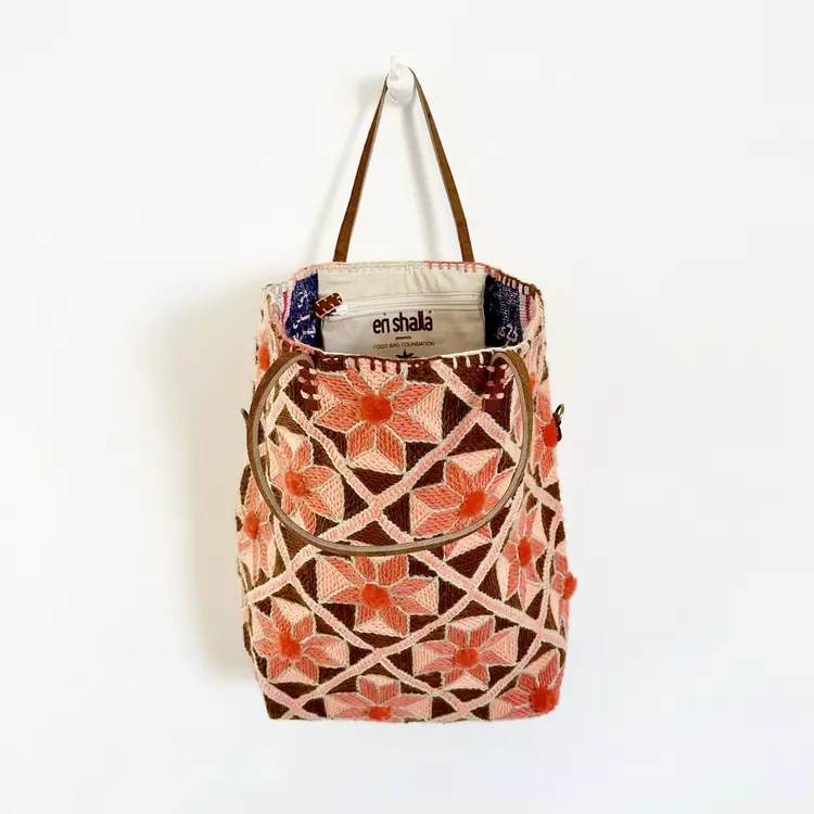 Enshallah Handmade Recycled Food Bag - Brown Peach