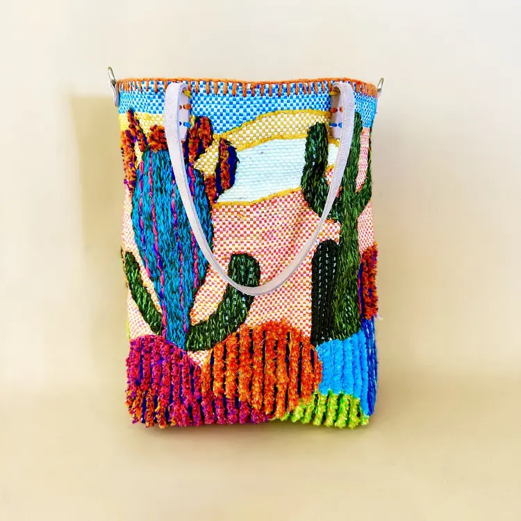 Enshallah Handmade Recycled Food Bag - Cactus Multicolor
