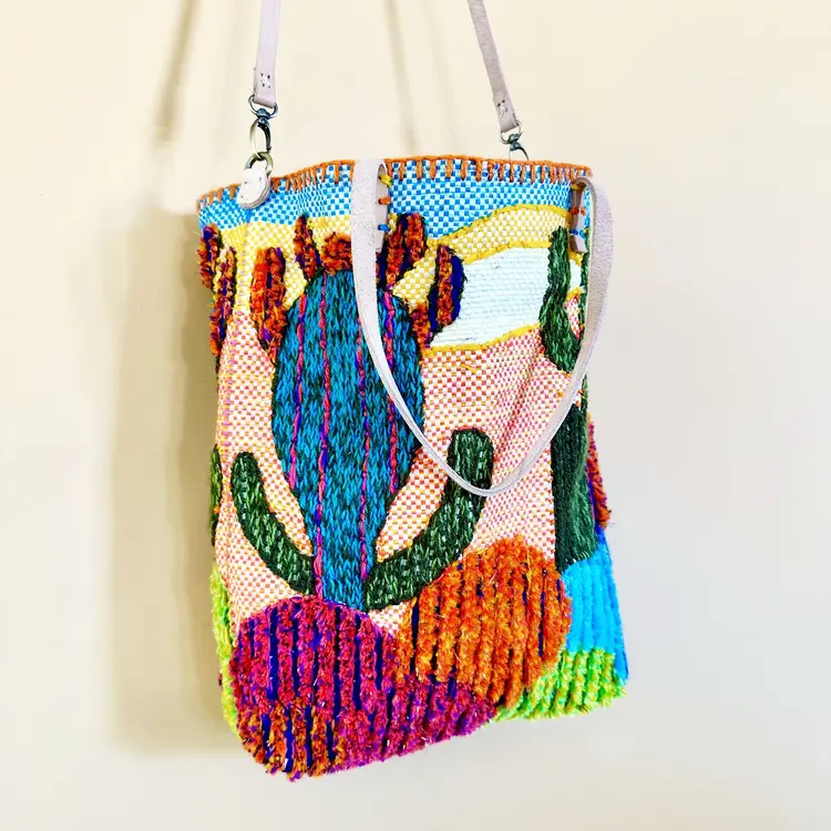 Enshallah Handgemaakte Gerecycleerde Handtas - Cactus Multicolor