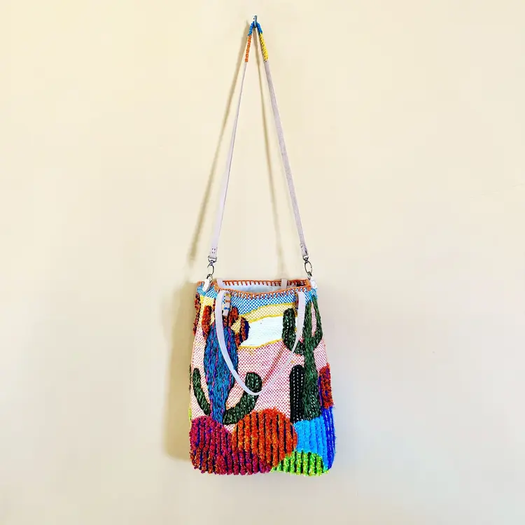 Enshallah Handmade Recycled Food Bag - Cactus Multicolor