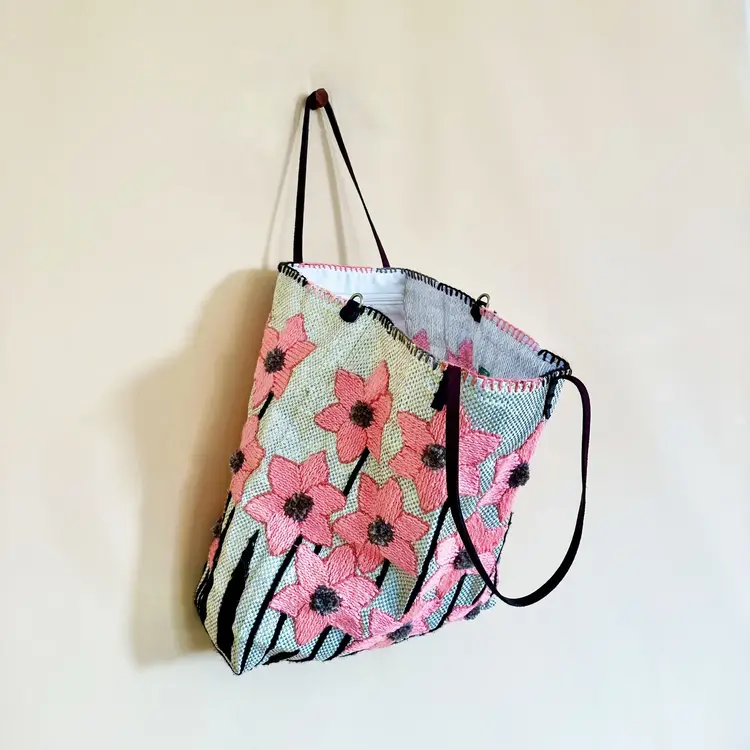 Enshallah Handgemaakte Gerecycleerde Handtas - Peach 46P12S