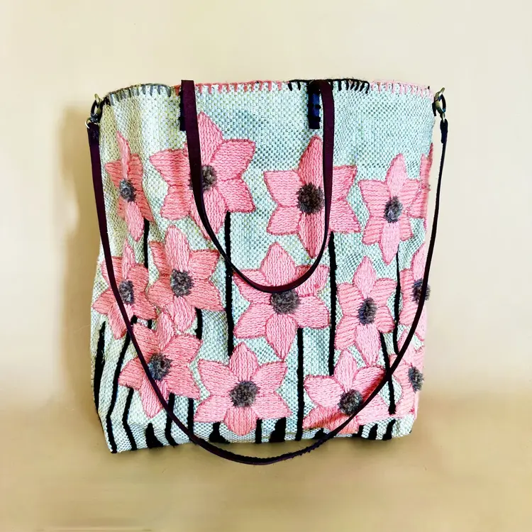Enshallah Handgemaakte Gerecycleerde Handtas - Peach 46P12S