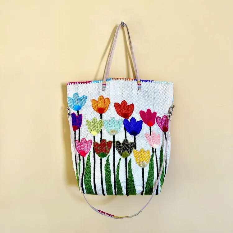 Enshallah Handgemaakte Gerecycleerde Handtas - Tulips