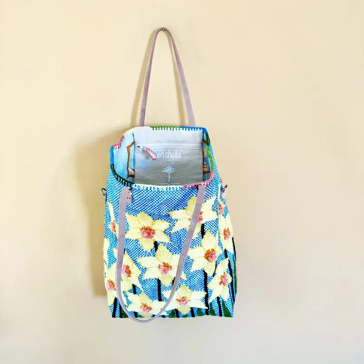 Enshallah Handgemaakte Gerecycleerde Handtas - Yellow 46P12S