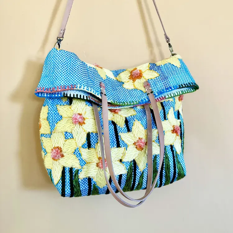 Enshallah Handgemaakte Gerecycleerde Handtas - Yellow 46P12S