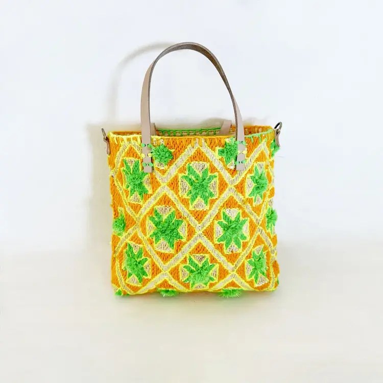 Enshallah Handgemaakte Gerecycleerde Handtas - Yellow