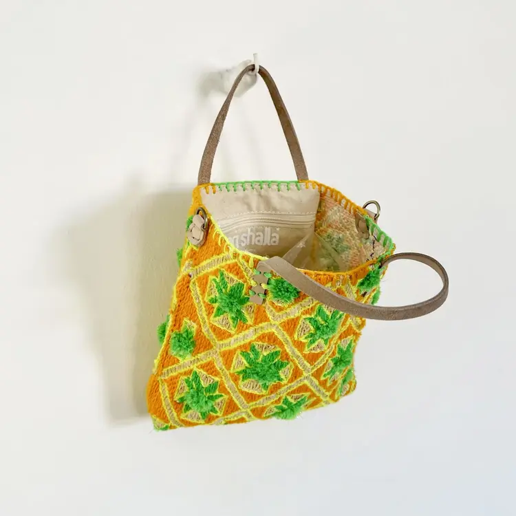 Enshallah Handgemaakte Gerecycleerde Handtas - Yellow