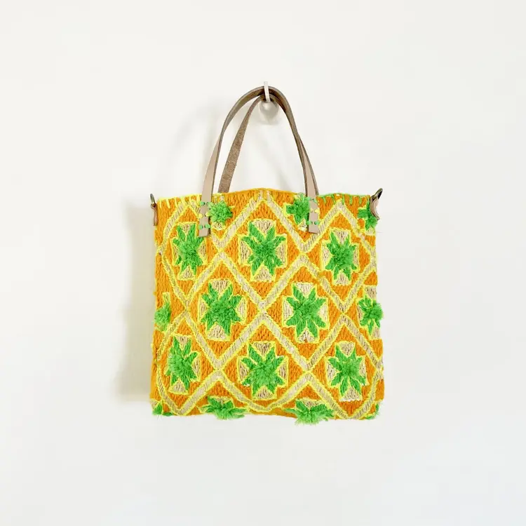 Enshallah Handgemaakte Gerecycleerde Handtas - Yellow