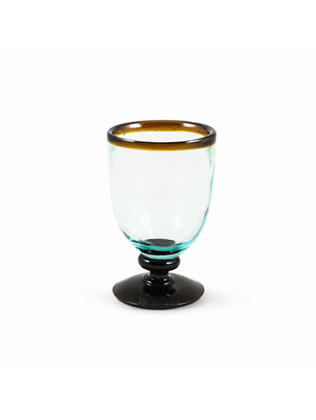 Mondgeblazen Glas Met Voet M - Amber