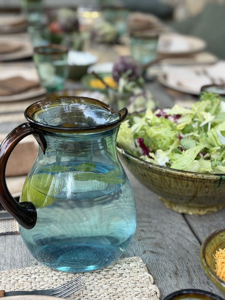 Blown Glass Jar - Amber