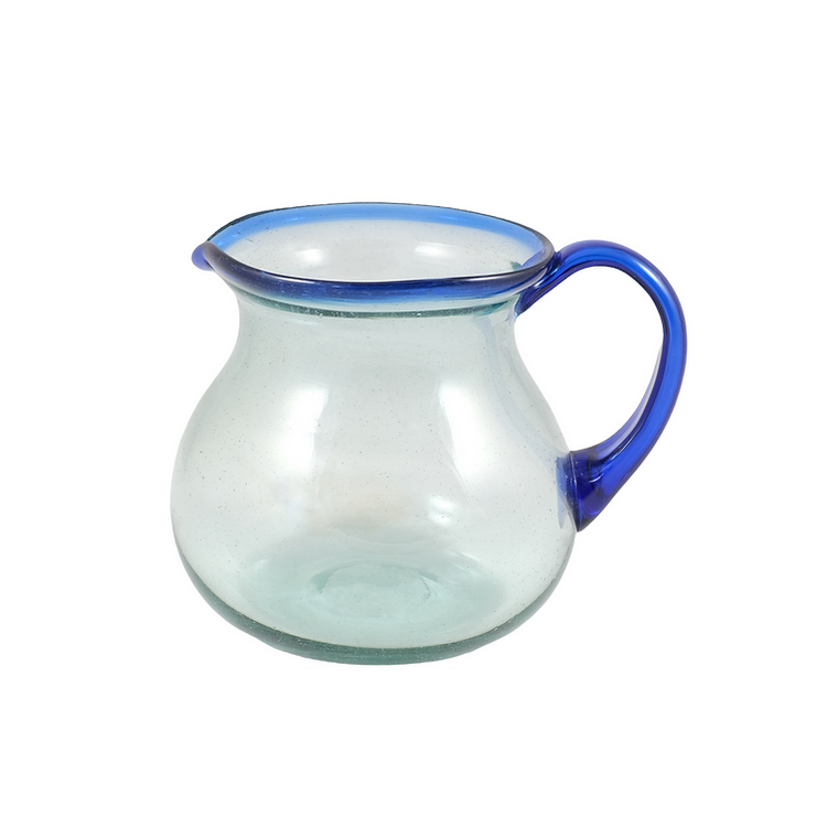 Mond geblazen Glazen Waterkan - Blauw