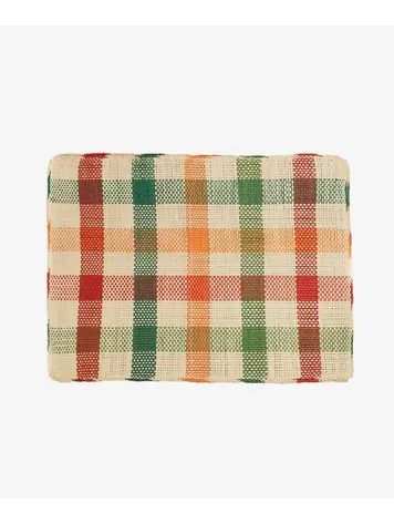 Guanabana handmade Straw Placemat - Green/Red Checks
