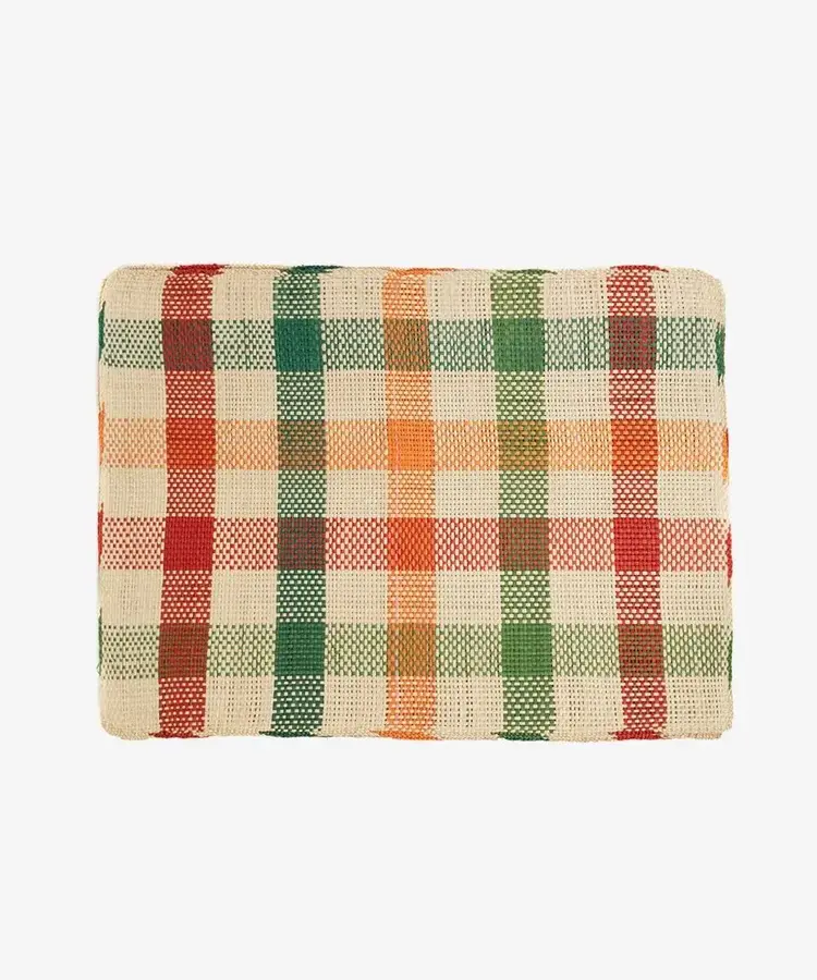 Guanabana handmade Handgeweven Placemat - Green/Red Checks