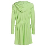 Badjas dames groen - met rits en capuchon
