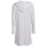 Badjas dames wit  - met rits en capuchon
