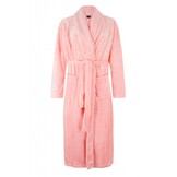 badjas dames lichtroze fleece met sjaalkraag - fleece