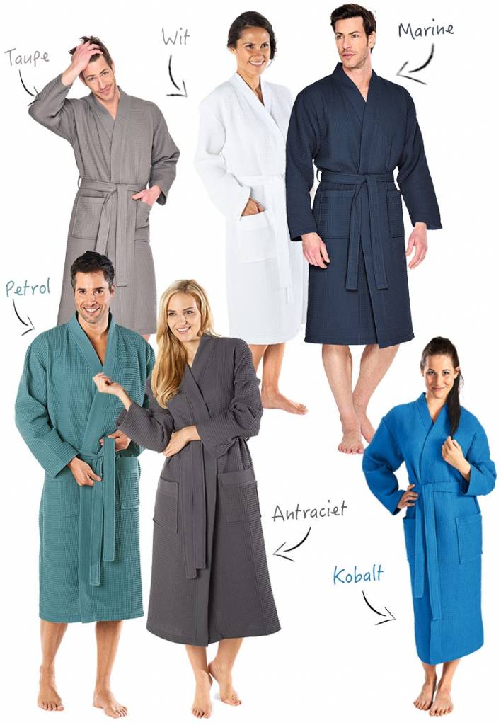 Witte katoenen kimono badjas van Badrock – ademend & comfortabel