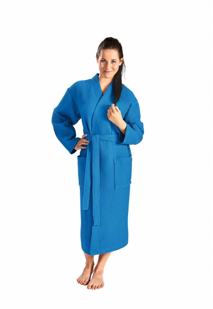 Kobaltblauwe katoenen kimono badjas van Badrock – ademend & comfortabel