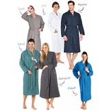 Petrolkleurige katoenen kimono badjas van Badrock – unisex model