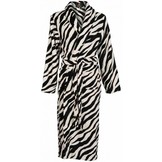 badjas dames Zebra  fleece met sjaalkraag