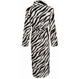 badjas dames Zebra  fleece met sjaalkraag