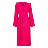 Dames Badrock badjas fuchsia met capuchon – badstof sauna badjas