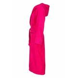 Dames Badrock badjas fuchsia met capuchon – badstof sauna badjas