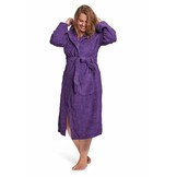 Badrock dames badjas paars met capuchon – badstof katoen