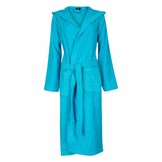 badjas unisex aquablauw katoen met capuchon