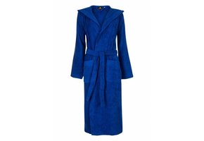 Badrock badjas unisex kobaltblauw met capuchon – badstof katoen
