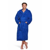 Unisex Badrock badjas kobaltblauw met capuchon – badstof sauna badjas