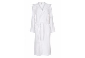 badjas unisex wit met capuchon