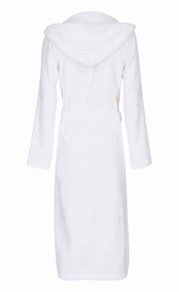 Unisex Badrock badjas wit met capuchon – badstof sauna badjas