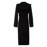 Unisex Badrock badjas zwart met capuchon – badstof sauna badjas