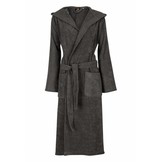 Badrock unisex badjas antraciet met capuchon – badstof sauna badjas