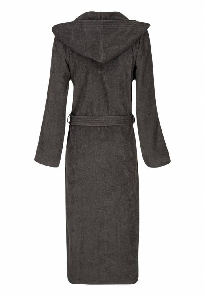 Badrock unisex badjas antraciet met capuchon – badstof sauna badjas