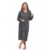 Badrock unisex badjas antraciet met capuchon – badstof sauna badjas