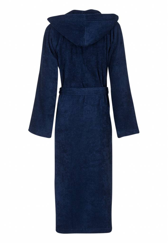 badjas unisex marineblauw katoen met capuchon