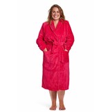 badjas dames fuchsia katoen met sjaalkraag