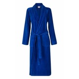 badjas unisex kobaltblauw katoen met sjaalkraag