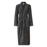 badjas unisex antraciet katoen met sjaalkraag